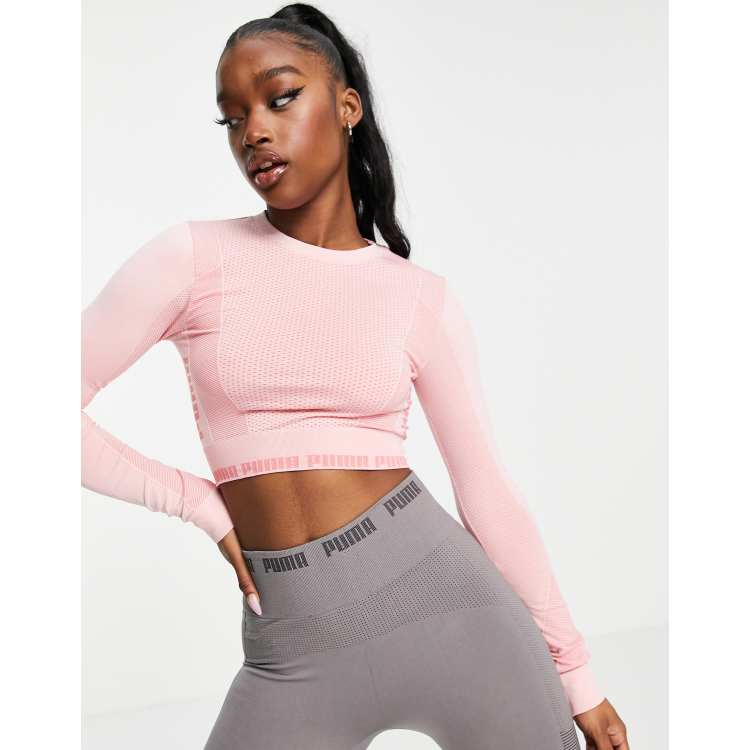 Power Seamless Long Sleeve Crop Top - Nude