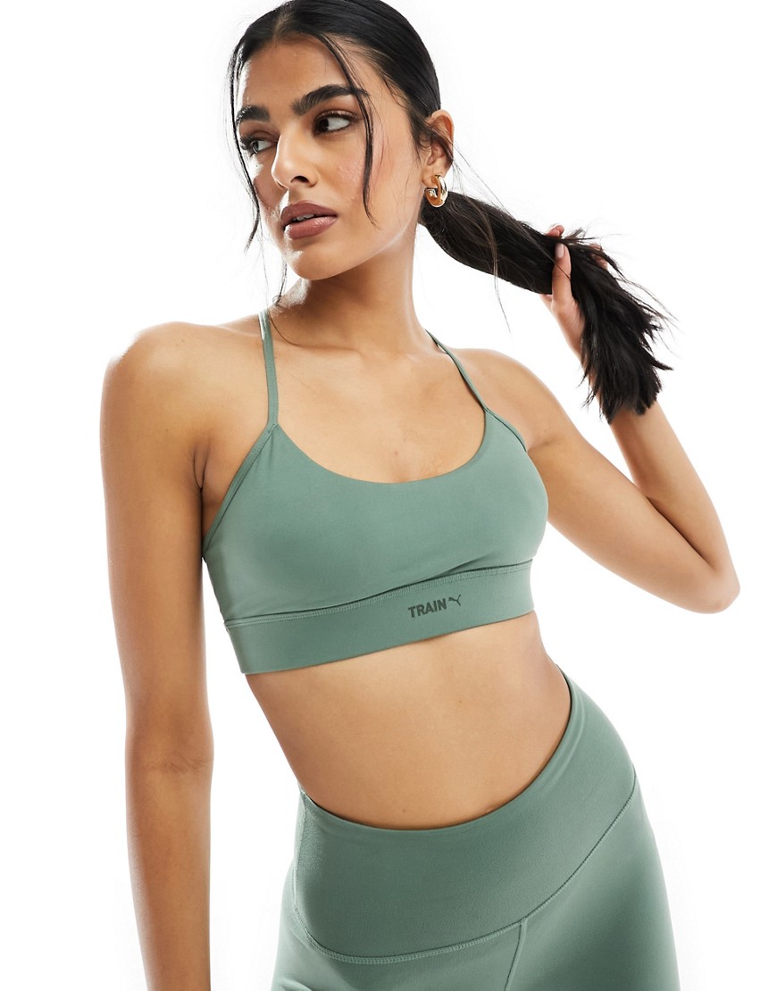 Puma Training Evolve low support sports bra in light green