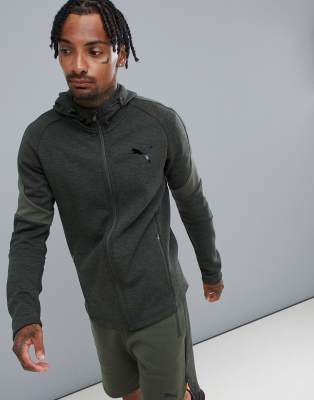 Puma Training EvoStripe Hoodie In Khaki 