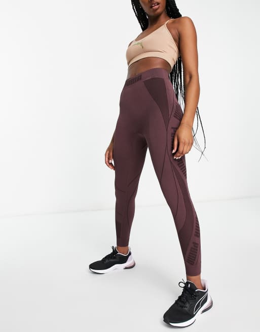Puma Training - Evostripe - Leggings alla caviglia senza cuciture bordeaux scuro, 2 di 4