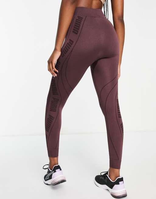 Puma Training - Evostripe - Leggings alla caviglia senza cuciture bordeaux scuro, 3 di 4