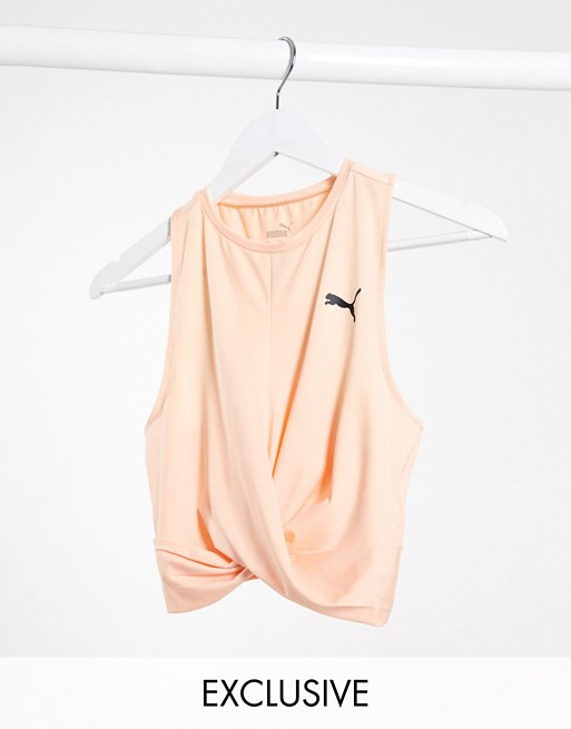 Puma Training Exclusive to ASOS knot detail vest in peach