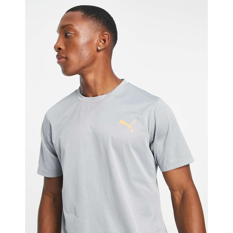 Puma Training Favorite blaster t shirt in gray and orange