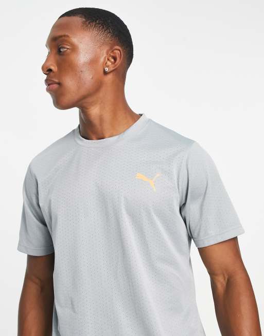 Puma Training Favorite blaster t shirt in gray and orange