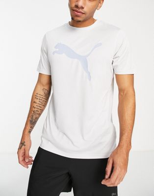 Puma Training favourite t-shirt with grey cat in white