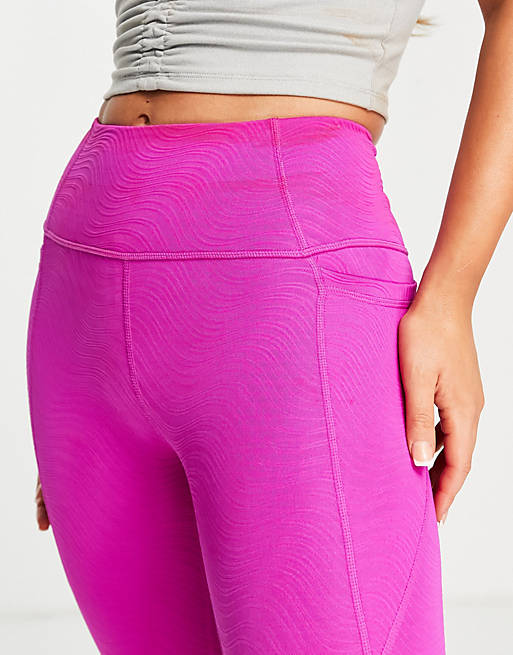 Puma Training Flawless high waisted 7/8 leggings in pink texture