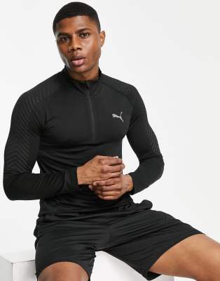 Puma Training Formknit seamless 1/2 zip top in black