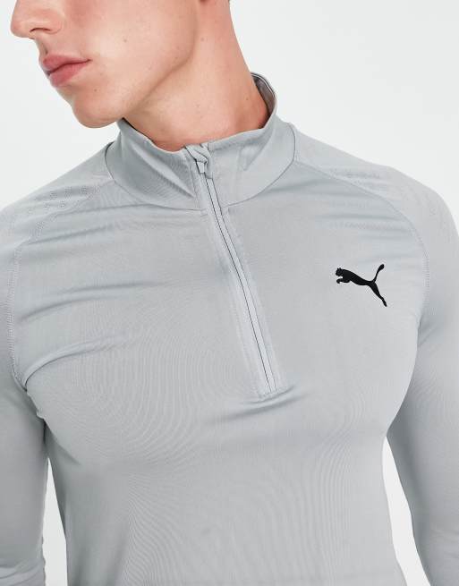 Puma Training Formknit seamless 1/2 zip top in grey