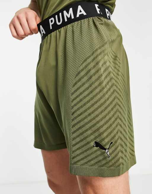 Puma Training Formknit seamless 7 shorts in khaki