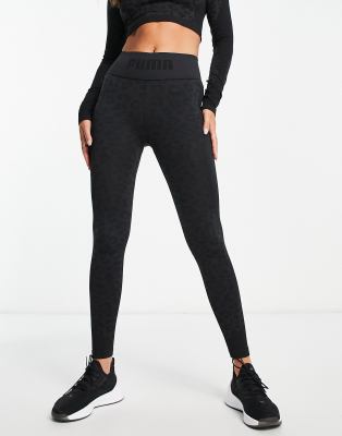 Puma Training formknit seamless high waist 7/8 leggings in black