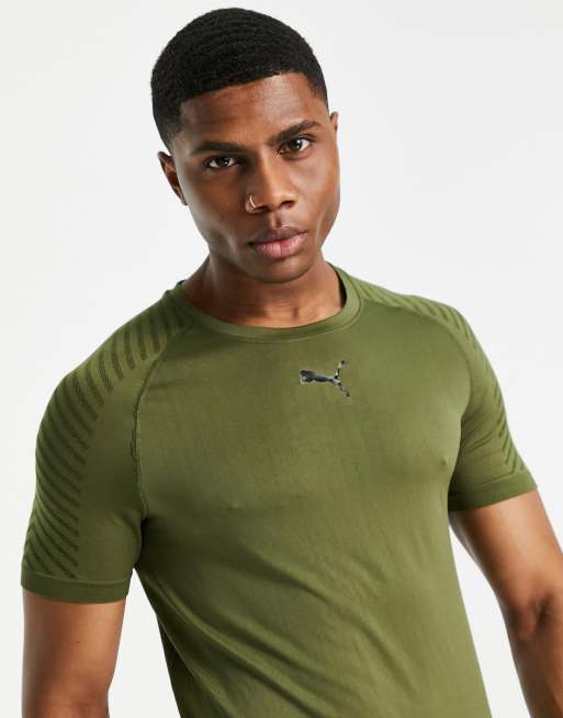 Puma Training Formknit seamless t-shirt in khaki