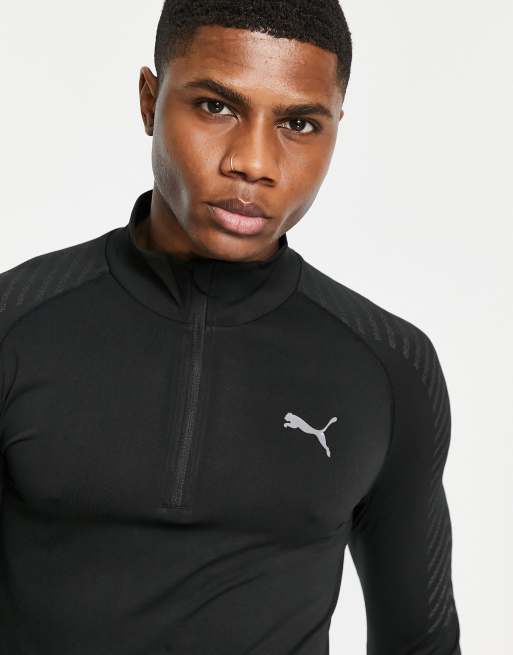 Puma – Training – Formknit – Svart topp i seamless-design med 1/2 dragkedja i halsen, 2 av 4