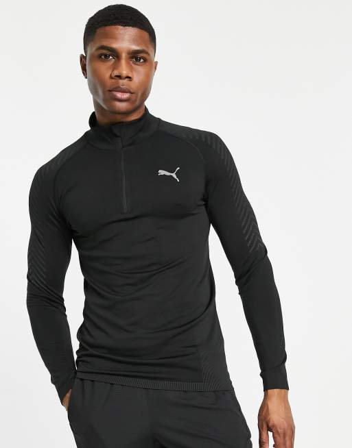 Puma – Training – Formknit – Svart topp i seamless-design med 1/2 dragkedja i halsen, 3 av 4