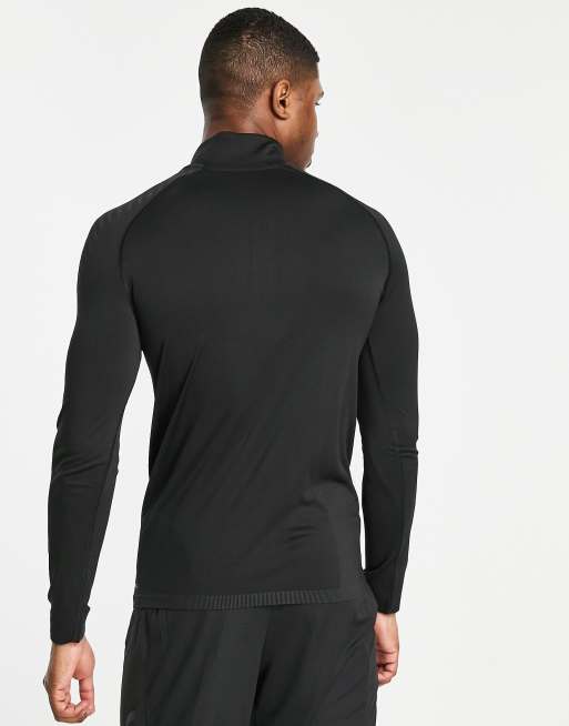 Puma – Training – Formknit – Svart topp i seamless-design med 1/2 dragkedja i halsen, 4 av 4