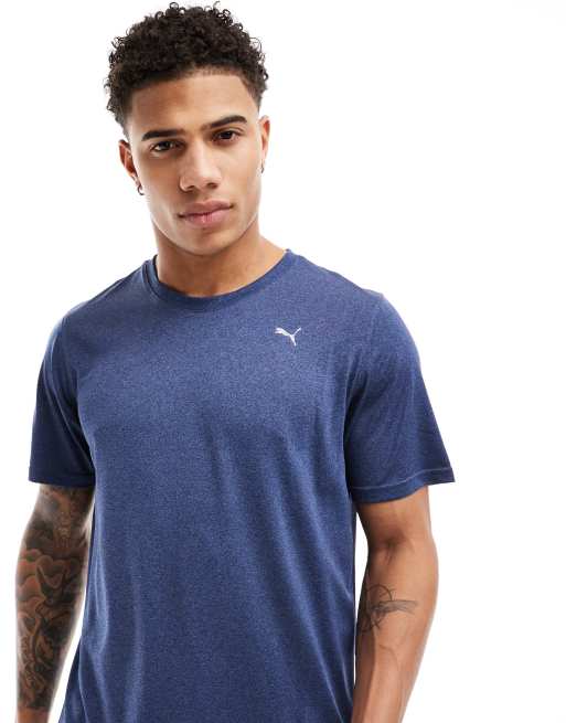 Puma Training logo heather t-shirt in navy