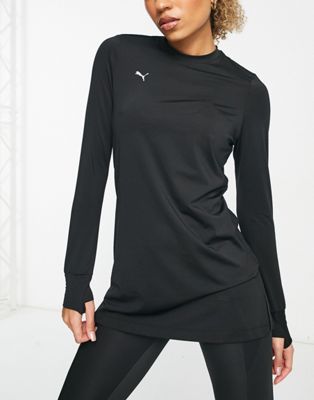 Puma Training modest activewear long sleeve top in black