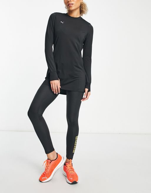 Puma Training modest activewear long sleeve top in black