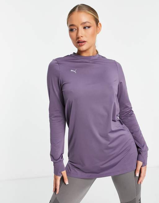 Puma Modest Activewear Long Sleeve Purple Women's Running And Performance T- shirt - Trendyol