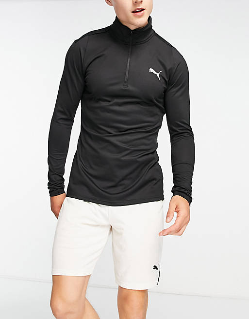 Puma Training muscle fit 1/4 zip top in black | ASOS