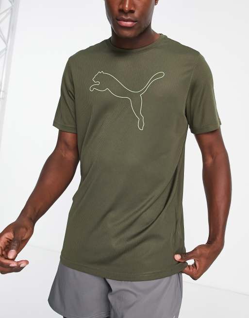 Puma Training outline logo t-shirt in khaki | ASOS | Freizeitanzüge