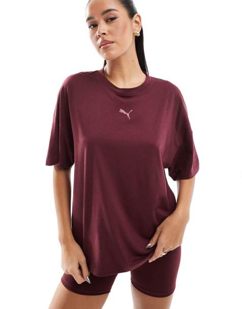 PUMA Training oversized T-shirt in burgundy - view 1