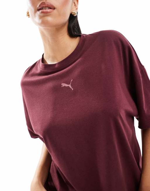 PUMA Training oversized T-shirt in burgundy, 2 of 4