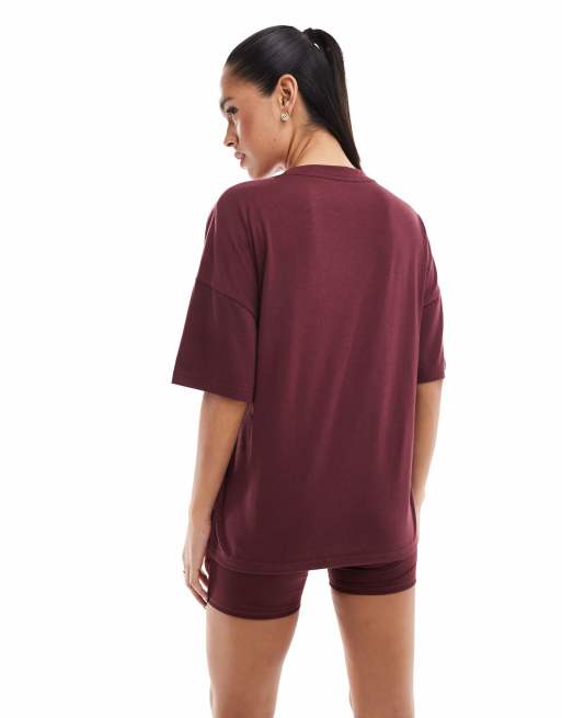 PUMA Training oversized T-shirt in burgundy, 4 of 4