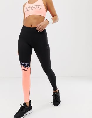 pink and black puma leggings