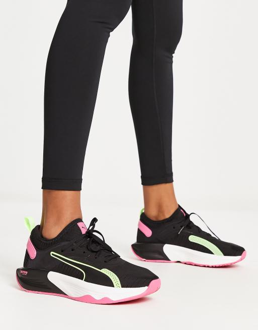 PUMA – Training PWR XX Nitro – Svarta, rosa och gröna sneakers, 2 av 4