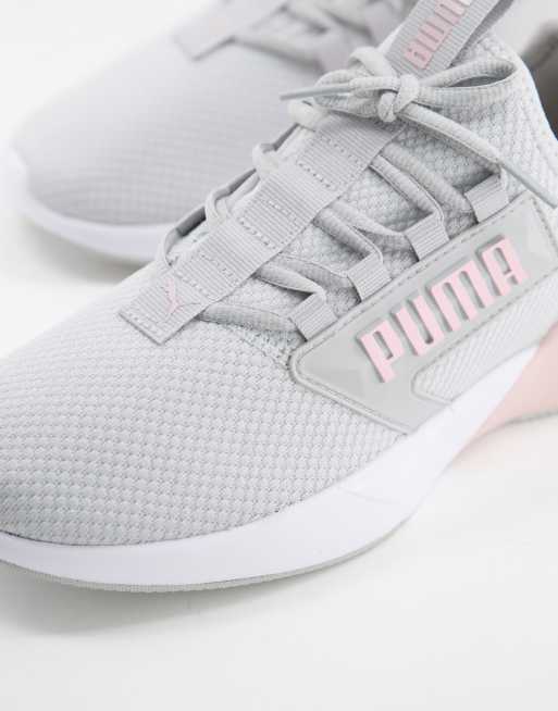 Puma Training Retaliate mesh trainers in grey and pink