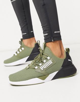 green puma training shoes