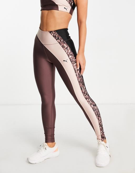 PUMA Training - Safari Glam - Højtaljede 7/8-leggings i lilla og leopardprint