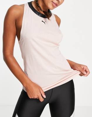 Puma Training Safari Glam vest top with leopard print collar in pink - ASOS Price Checker