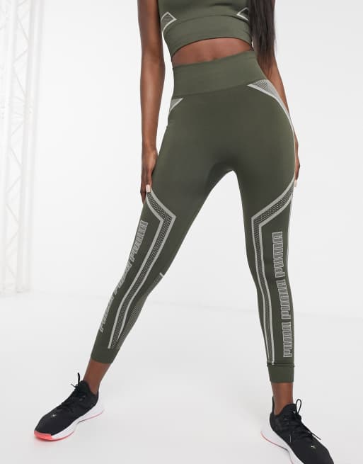 Puma Training seamless sculpt leggings in khaki