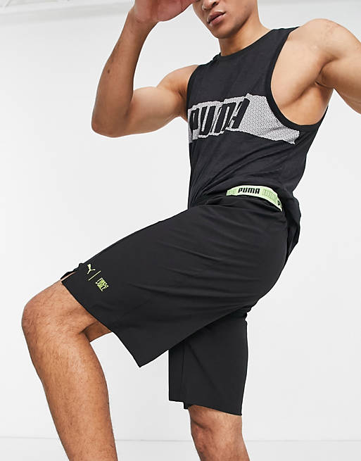 Puma Training shorts in black with graphic logo