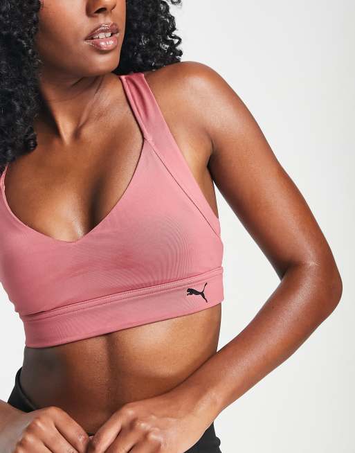 Puma Training - Soutien-gorge de sport avec lanières au dos pour activités  à impact moyen - Rose