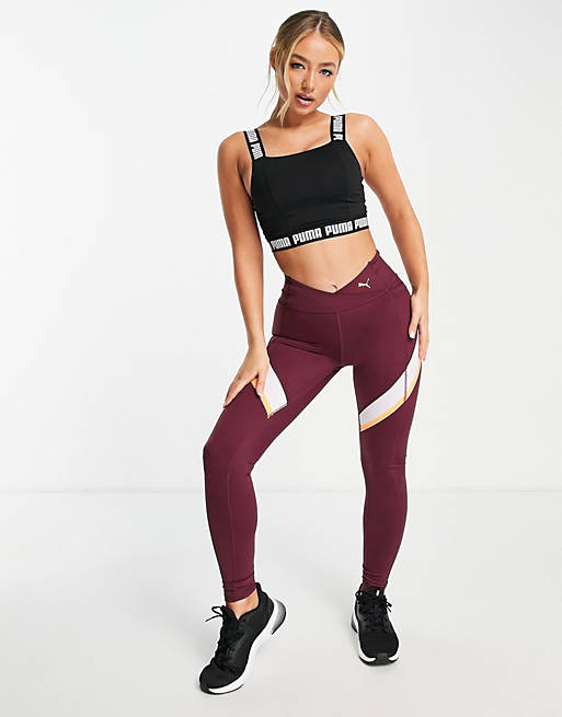 Puma Training Strong square neck crop top in black | ASOS