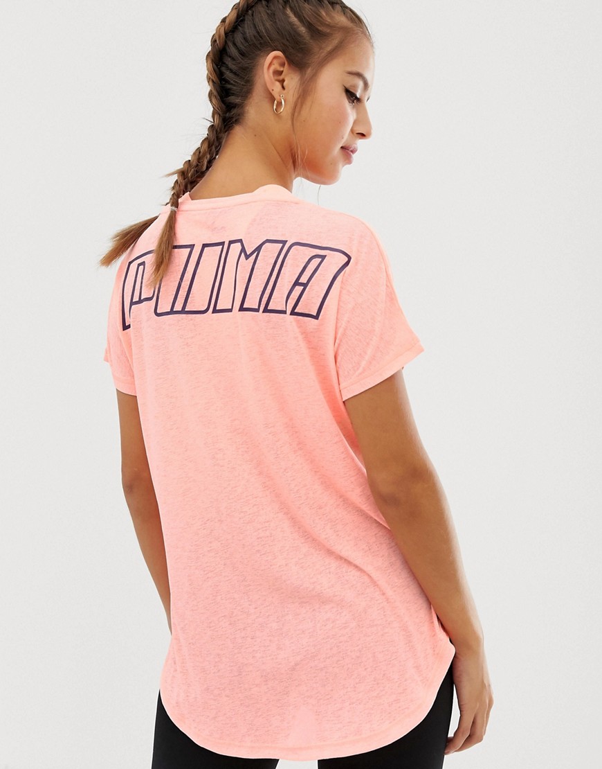Puma Training - T-shirt van mesh in roze