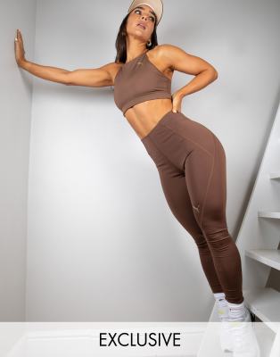 high waisted brown leggings
