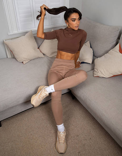 Puma Training x Stef Fit high waist sculpted leggings in taupe exclusive to  ASOS