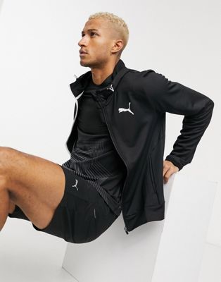 Puma Training zip through hoodie in black