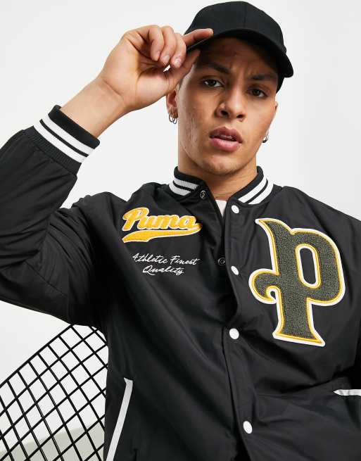 Puma Team Men's Varsity Jacket, Black, S