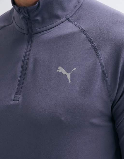 Puma Velocity cloudspun running quarter-zip top in gray, 5 of 5