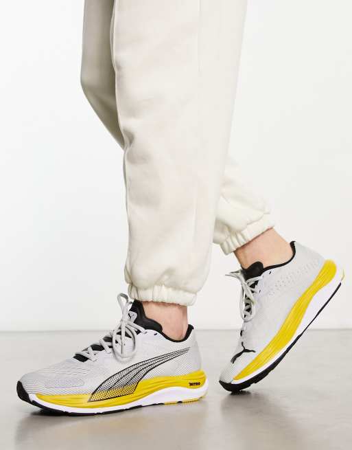 Puma Velocity Nitro 2 trainers in grey and yellow