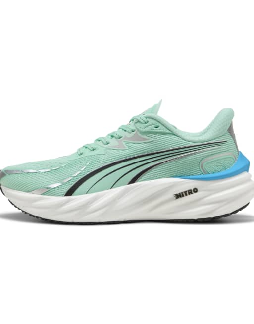 Puma Velocity nitro™ 4 running shoes in mint melt-speed blue