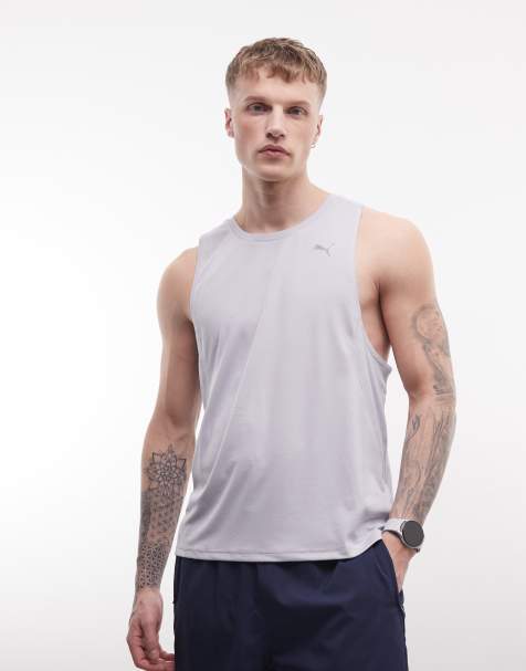 Puma Velocity running tank crew neck in vibrant silver - view 1