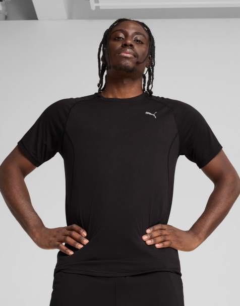 Puma Velocity tri-blend running tee in black cotton regular shortsleeve crew neck in puma black - view 1