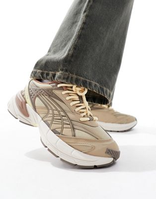 Puma Velophasis trainers in beige and brown