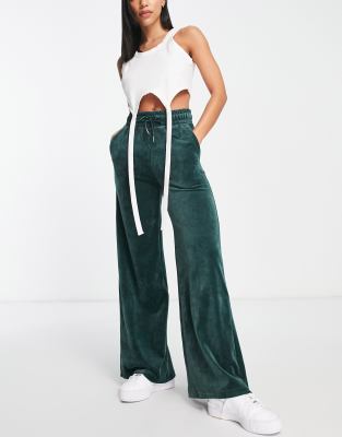 velour joggers wide leg