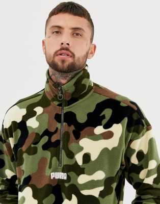 En PumaVeste Camouflage Vert Éclair Avec Demi fermeture Polaire jR3q54AL